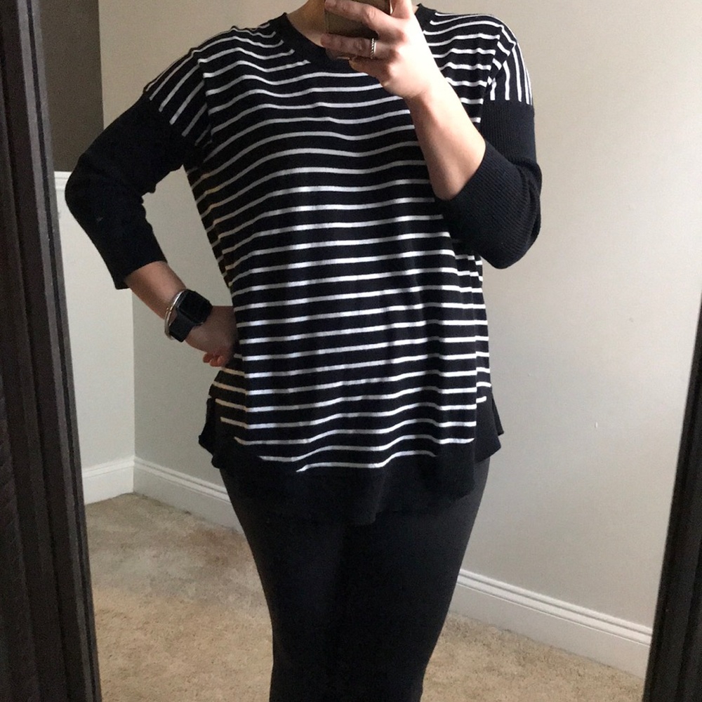J Crew 3/4 stripe sweater
